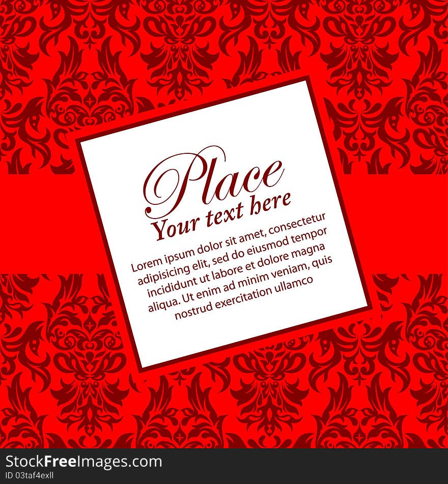 Decorative Floral Background with Frame for Text. Decorative Floral Background with Frame for Text