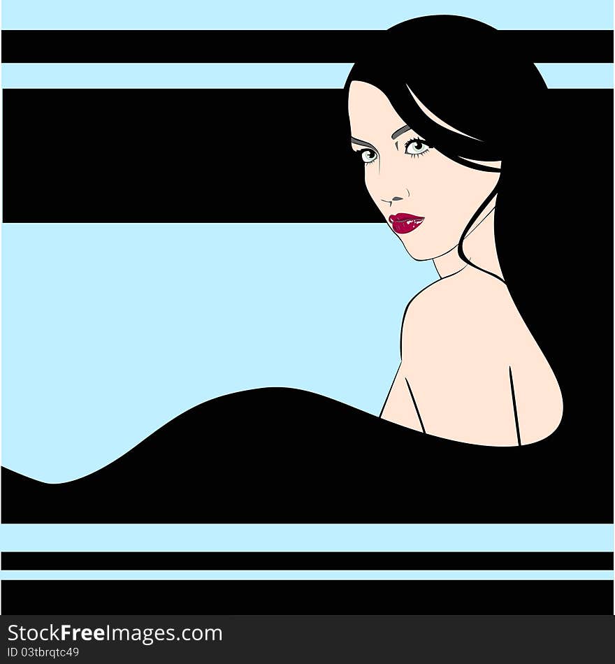 Vector Women with black hair