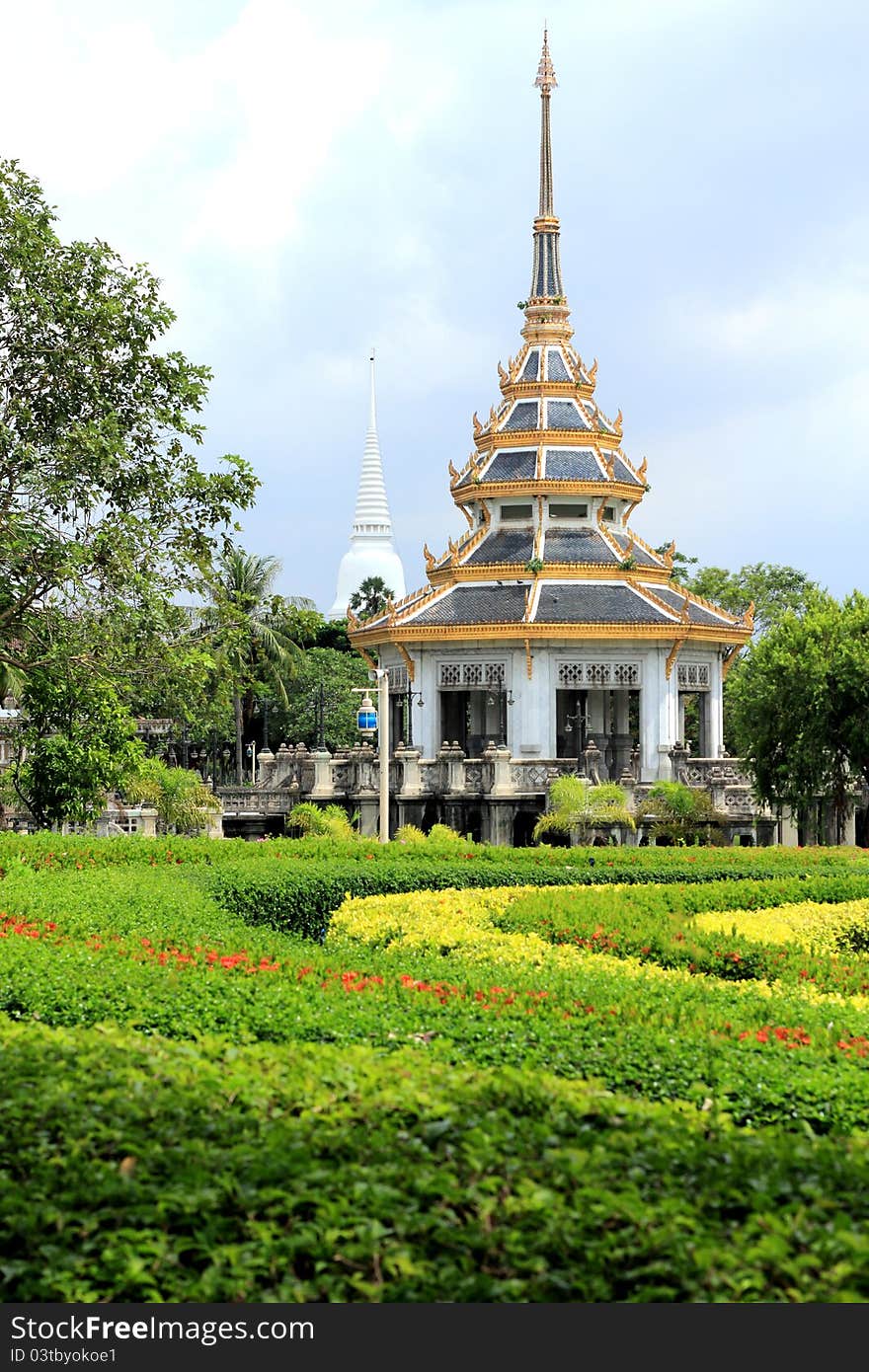 Old buildings in the park