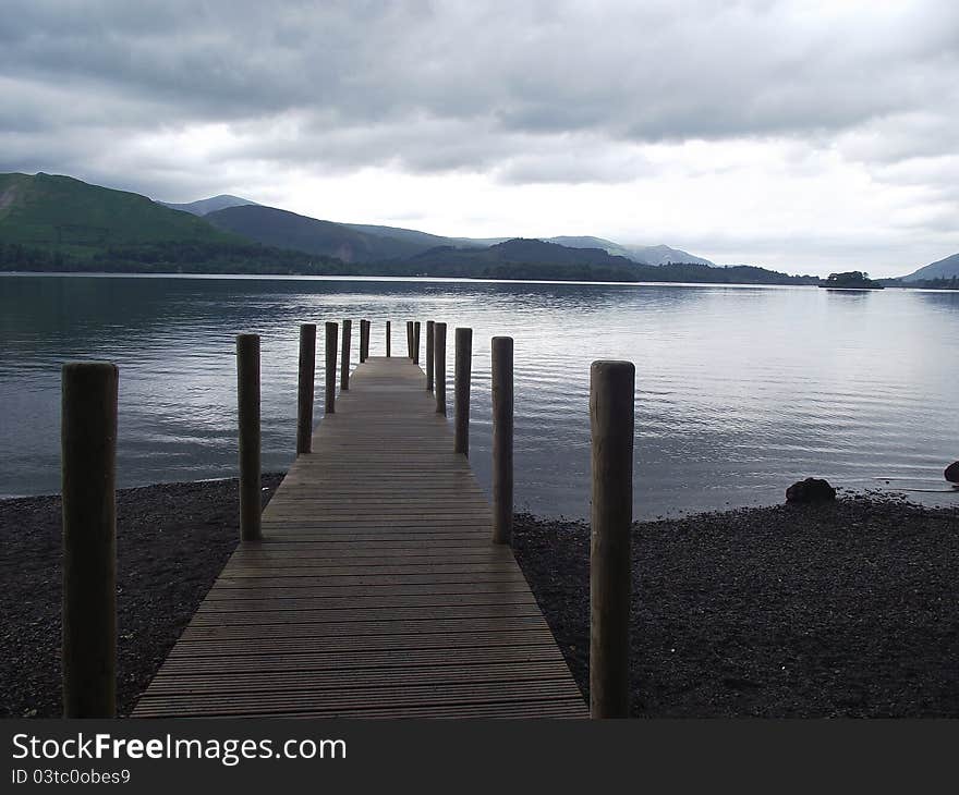 Derwent Water Jetty Looking towards the mountain range. Derwent Water Jetty Looking towards the mountain range