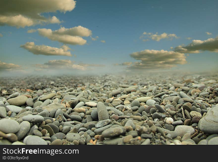 Sky and stones