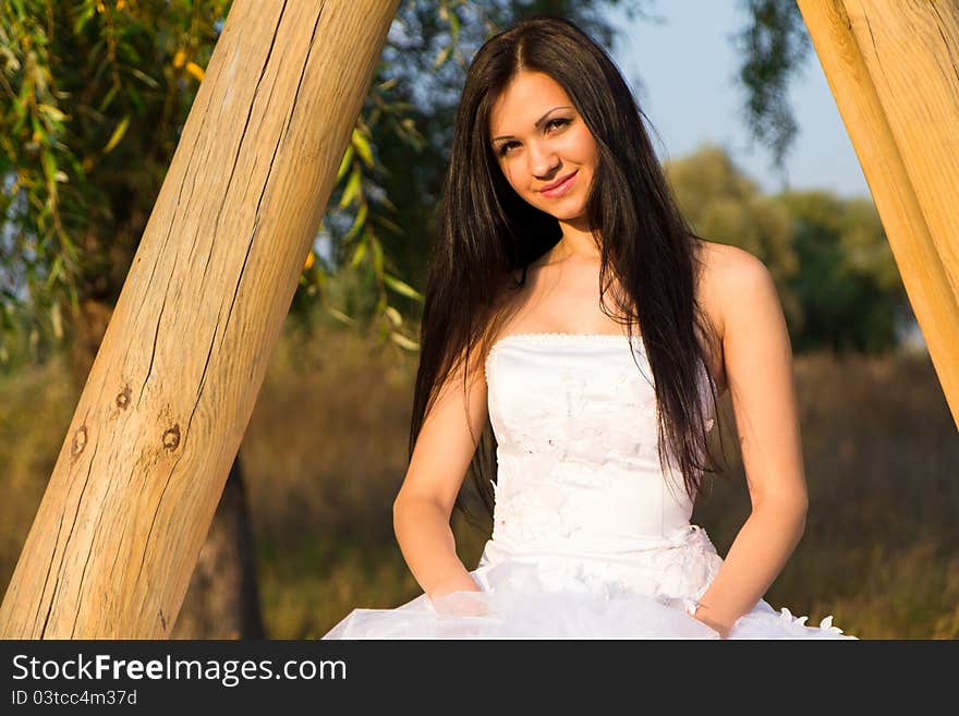 Portrait of a beautiful bride outdoor