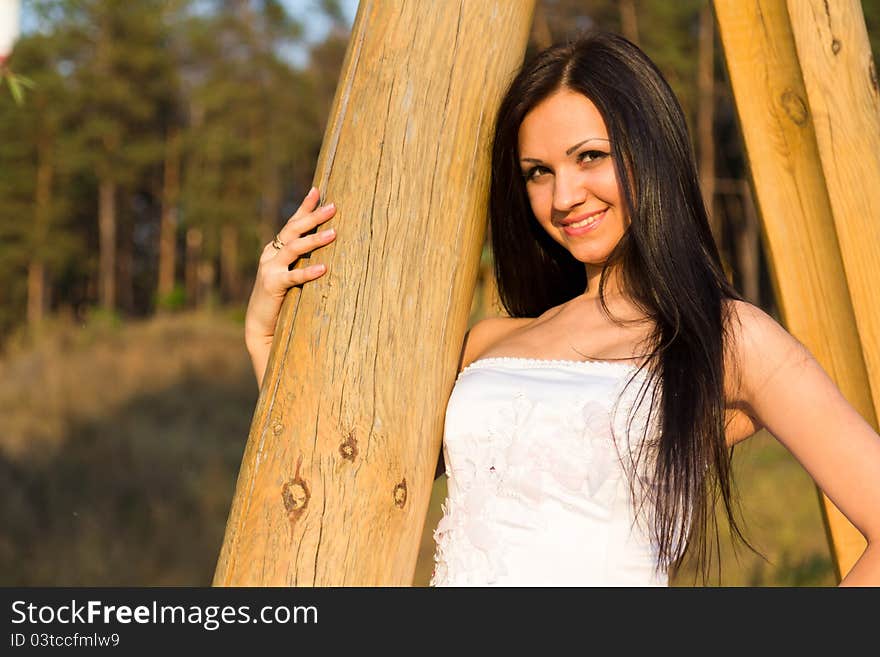 Portrait of a beautiful bride outdoor