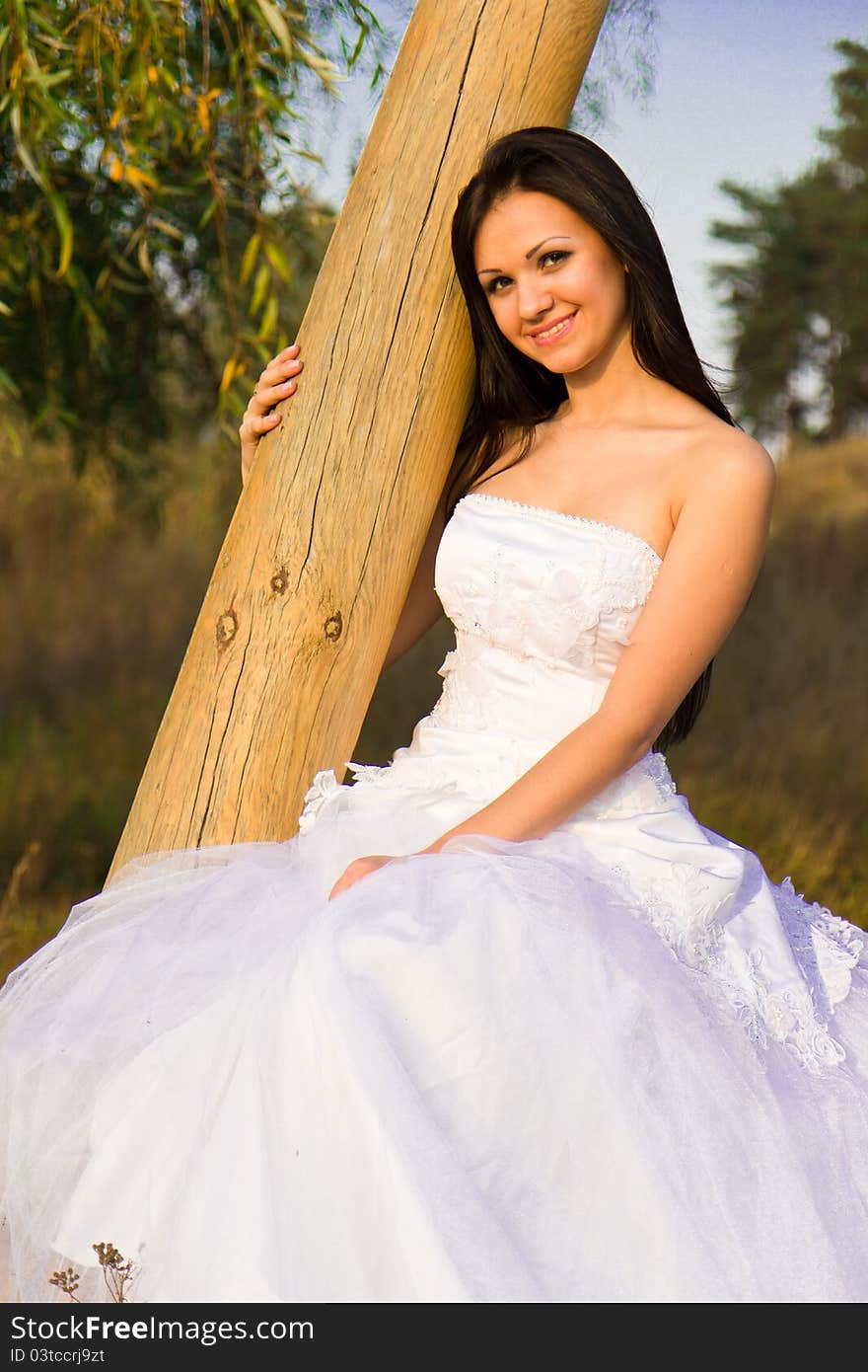 Portrait of a beautiful bride outdoor