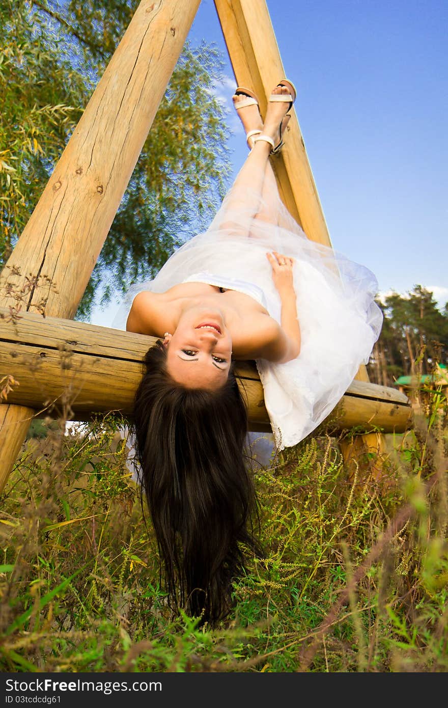 Portrait of a beautiful bride outdoor