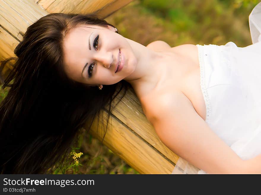 Portrait of a beautiful bride outdoor