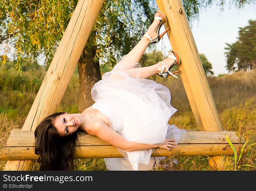 Portrait of a beautiful bride outdoor