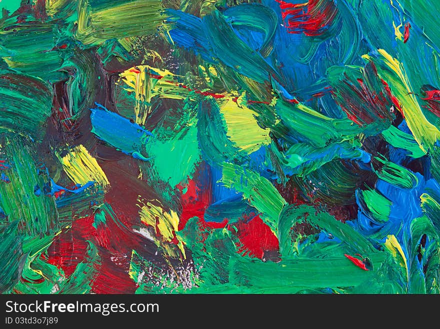 Abstract acrylic painted background varicolored