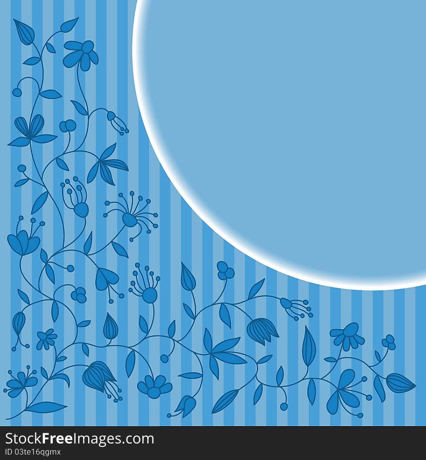 Vector floral pattern on a striped background. Vector floral pattern on a striped background.