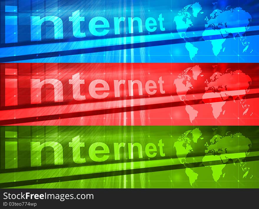 Internet banners colorful world illustration. Internet banners colorful world illustration