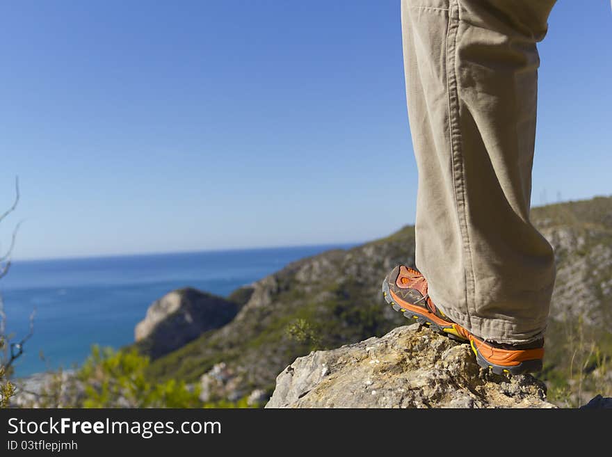 Hiker looking at the landscape