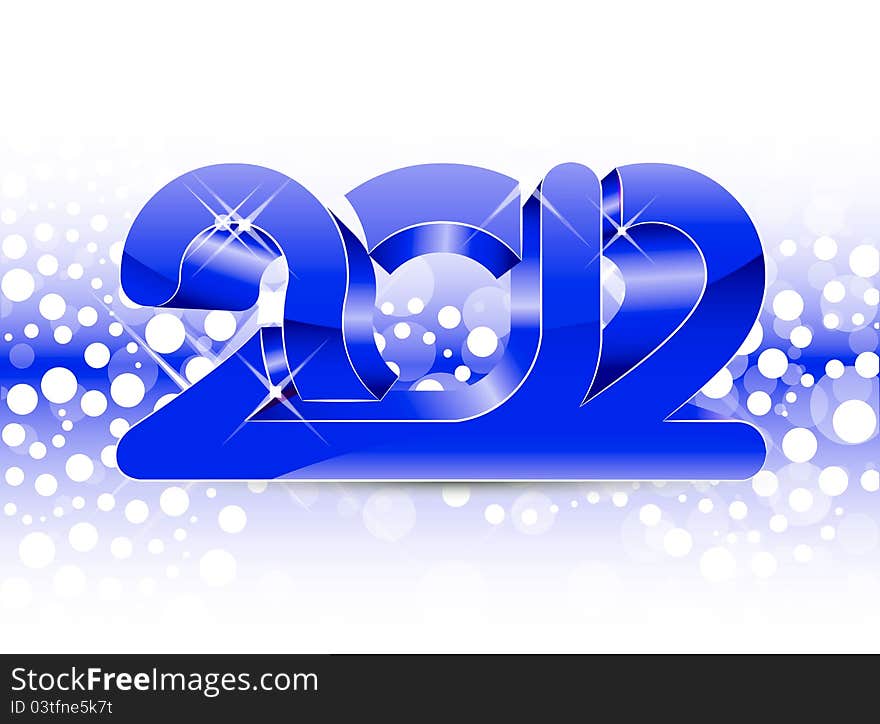 2012 New Year illustration with 3d effects