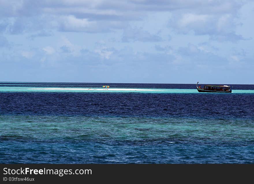 A typical sandbank at maldives