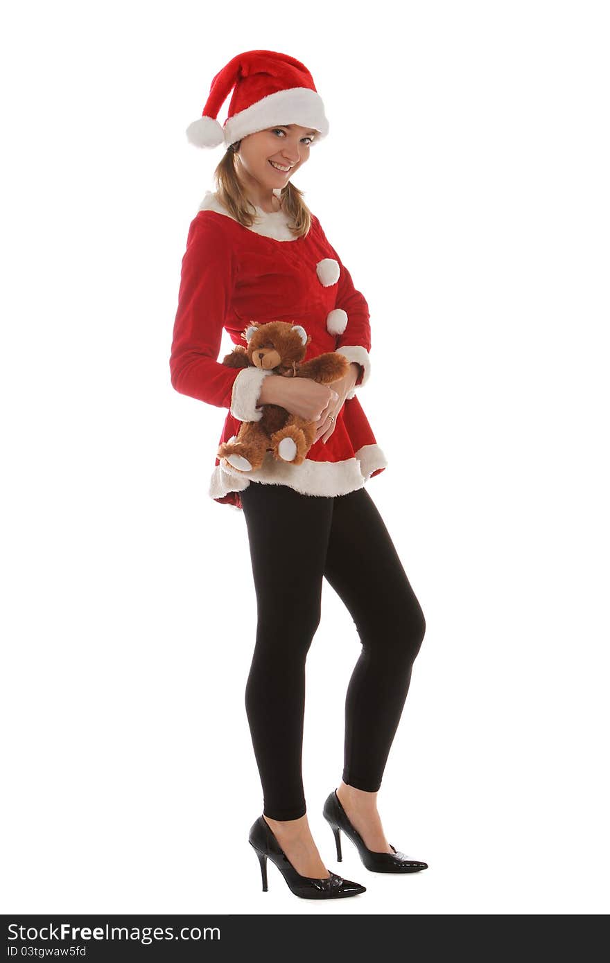 Santa s helper holding a bear