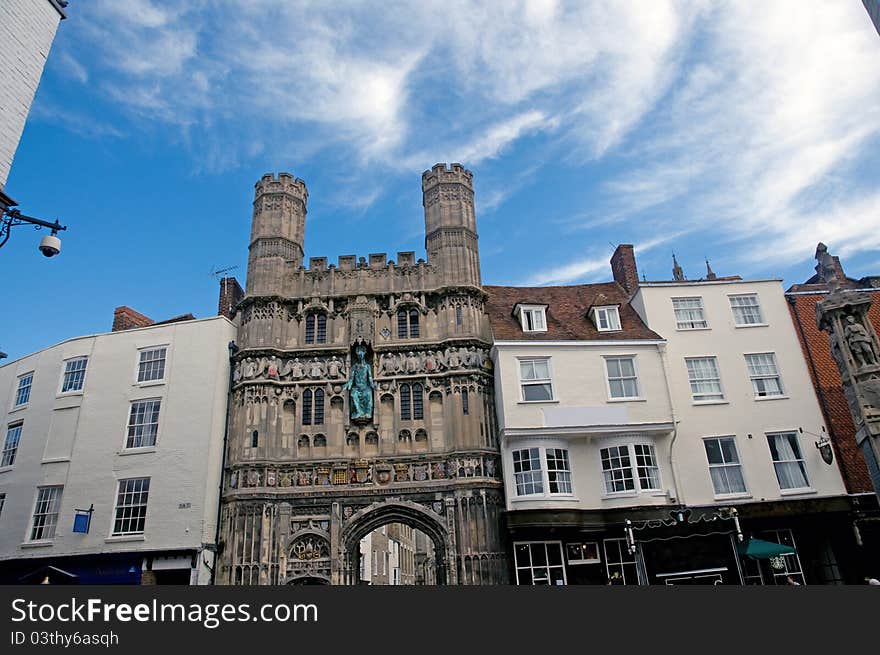 The buildings in the city of canterbury in england in kent. The buildings in the city of canterbury in england in kent