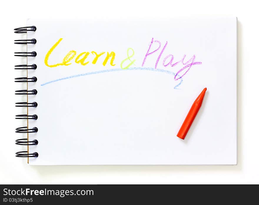 Note Book With Learn And Play Text