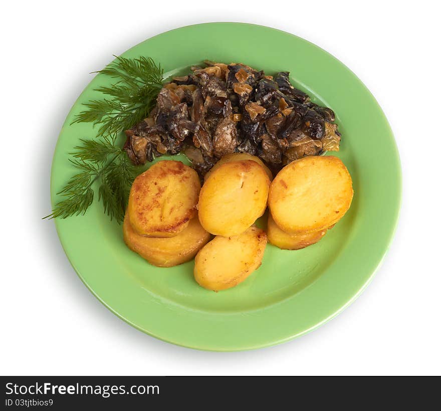 Fried Mushrooms With Potato.