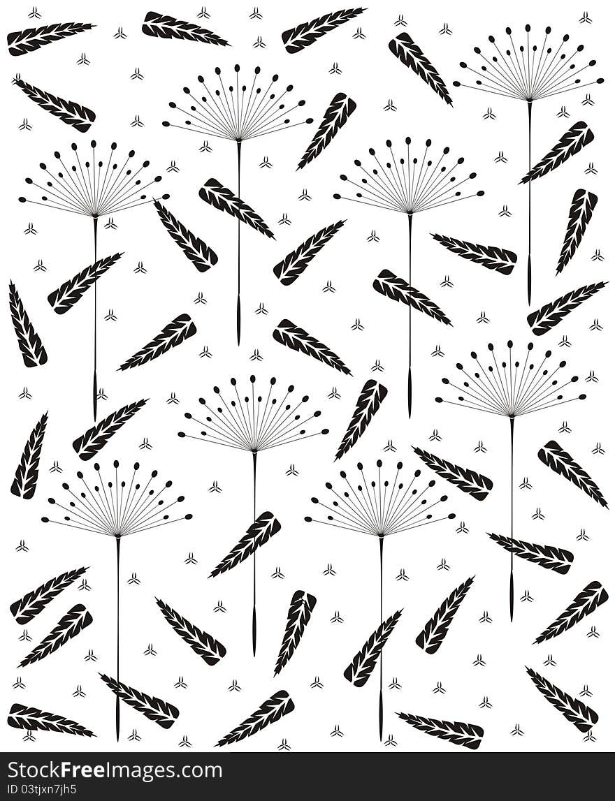 Dandelion seamless pattern. Perfectly tile-able both horizontally and vertically; scalable and illustration;. Dandelion seamless pattern. Perfectly tile-able both horizontally and vertically; scalable and illustration;