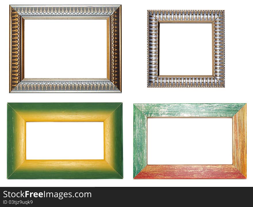 Four frames on a white background