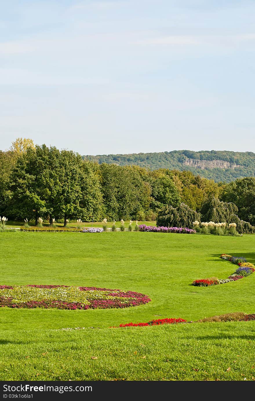 Rheinaue, a leisure park on the banks of the Rhine in Bonn, Germany. Rheinaue, a leisure park on the banks of the Rhine in Bonn, Germany