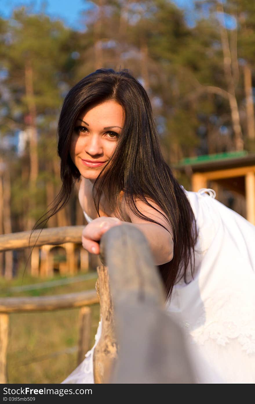 Portrait of a beautiful bride outdoor