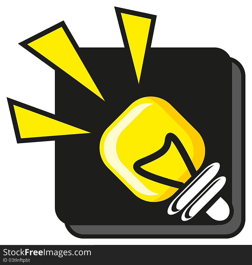 Illustration of lamp icon in isolated background