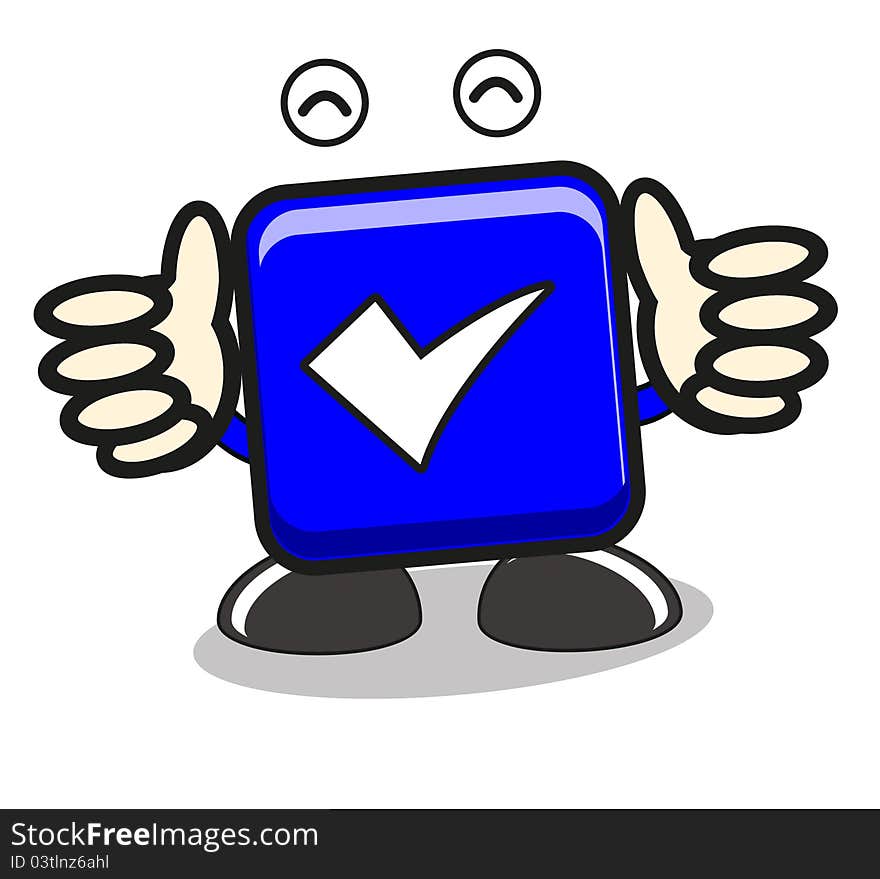 Illustration tick icon thumbs up a finger