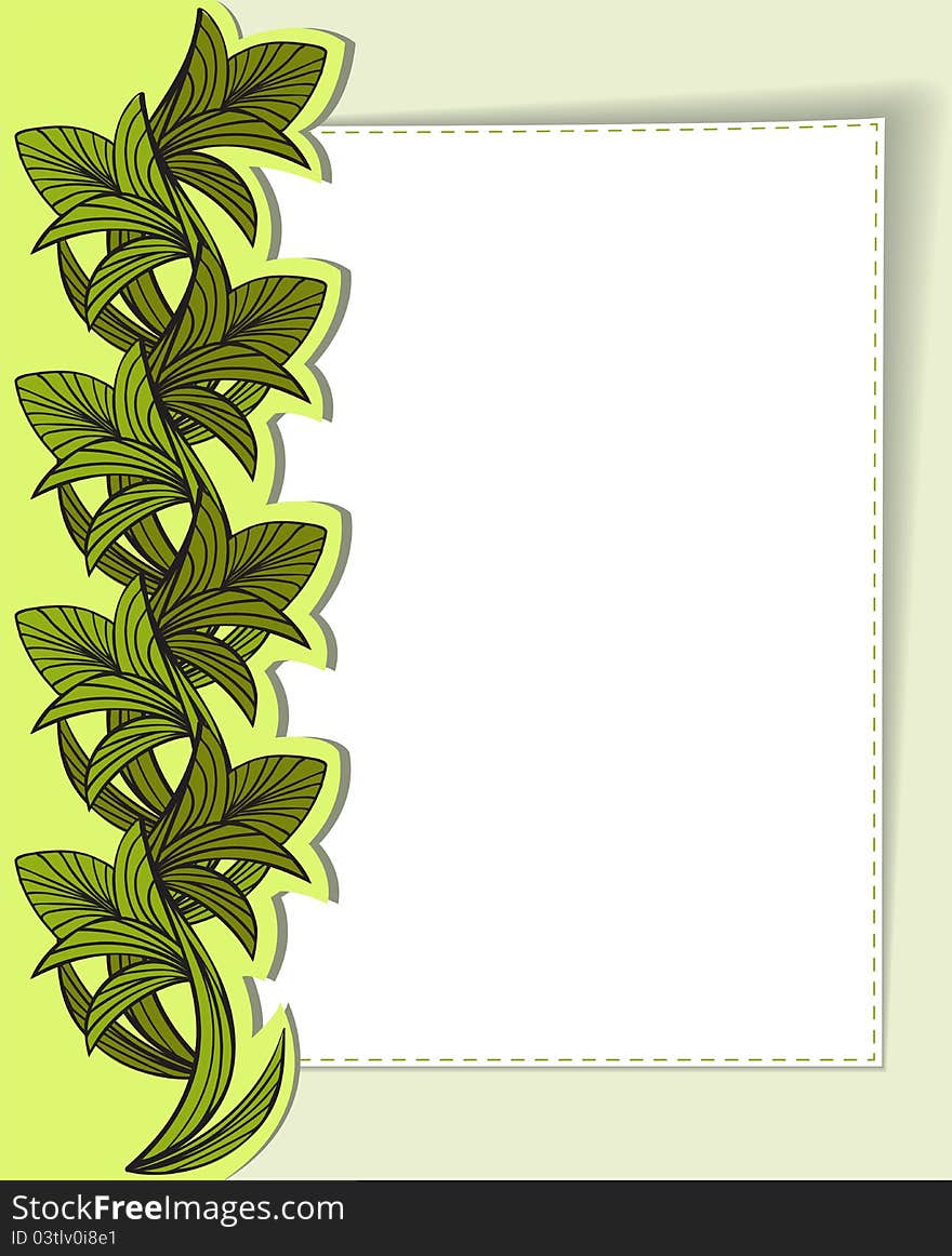 Card With Green Leaves