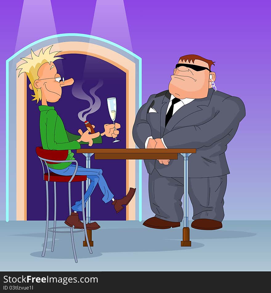 Man Drinking Wine And Smoking