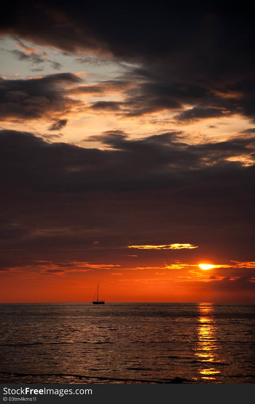 Dramatic twilight on the Adriatic sea