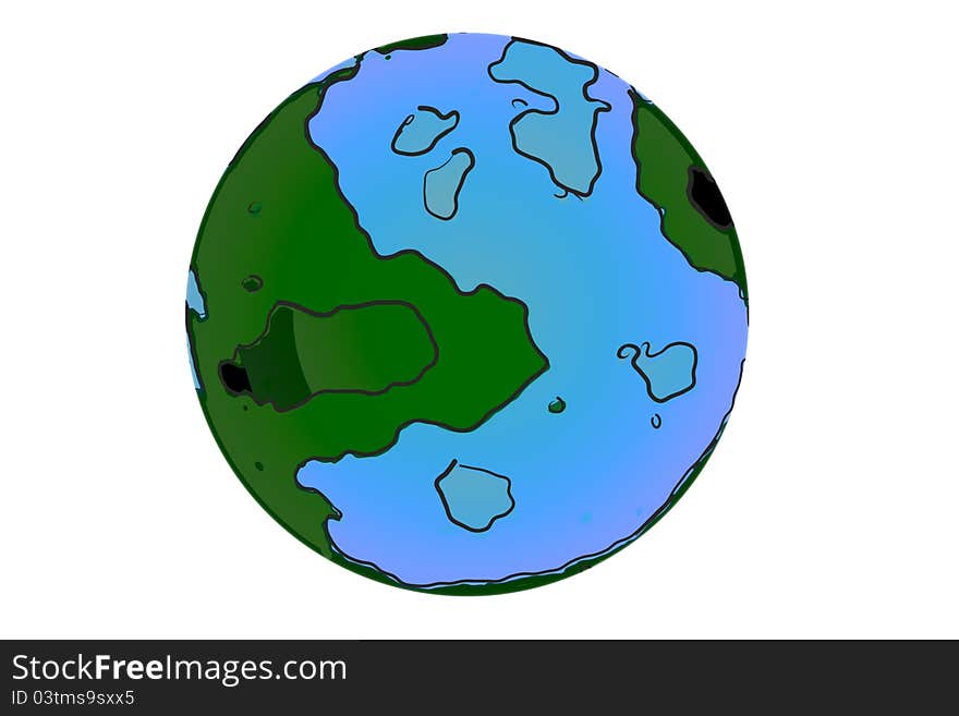 Simple abstract earth globe in cartoon style. Simple abstract earth globe in cartoon style