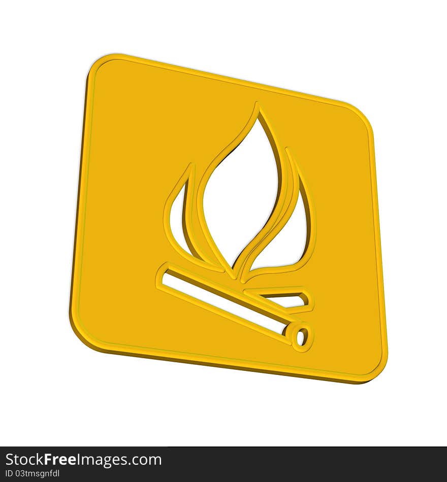 Open fire sign, icon, button, symbol