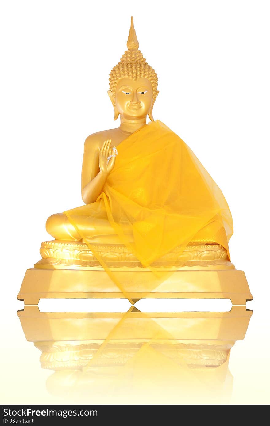 Isolated brass Image of Buddha sitting