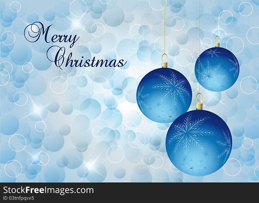 Blue elegant christmas background with christmas ball. Blue elegant christmas background with christmas ball