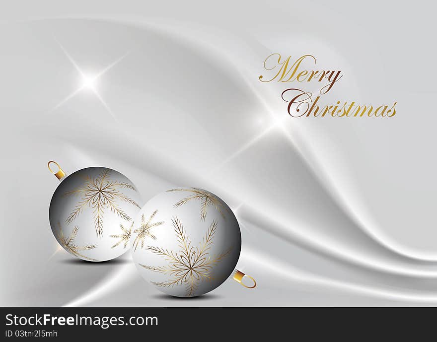 Silver elegant christmas background with christmas ball