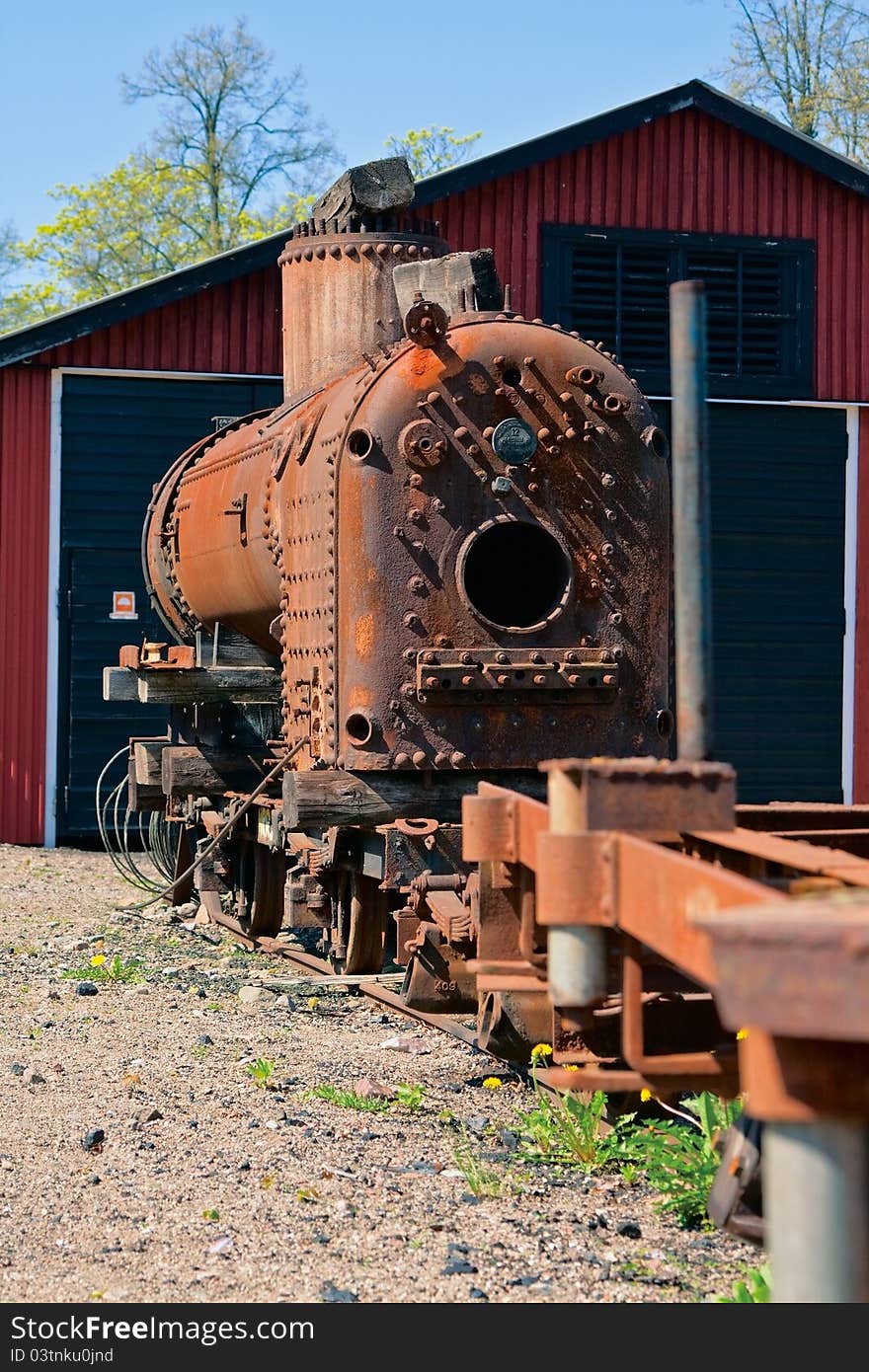 An old locomotive children's railway in Mariefred, Sweden. An old locomotive children's railway in Mariefred, Sweden