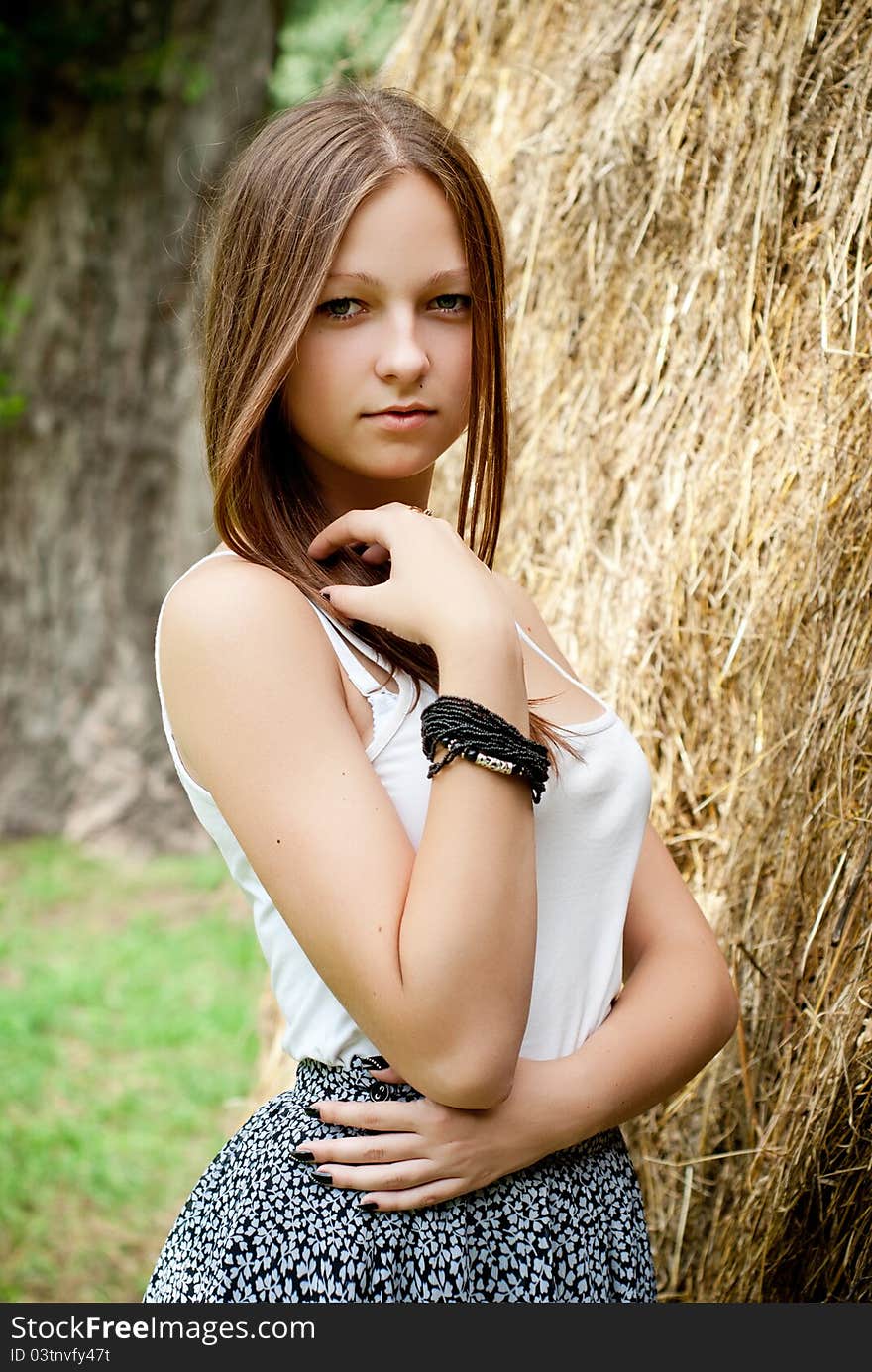 Beautiful young models posing outdoors. Beautiful young models posing outdoors.