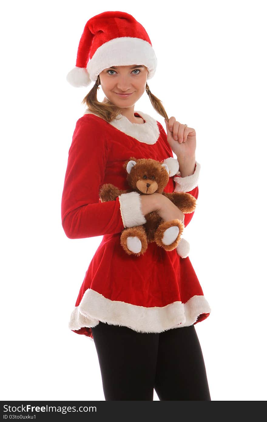 Santa s helper holding a bear