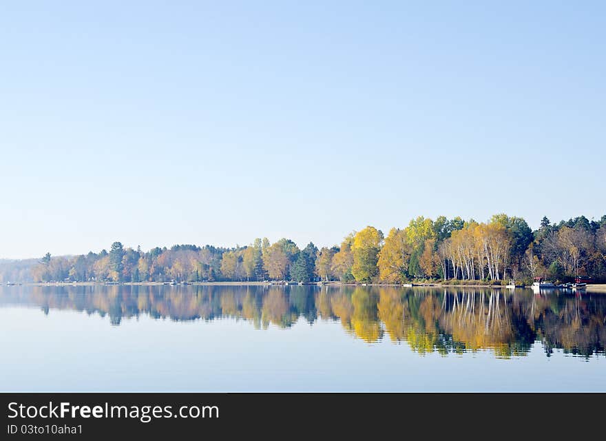 Reflection of Fall Colors in a Lake