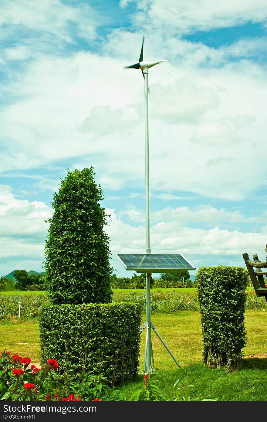 Windmill in the bio farmland