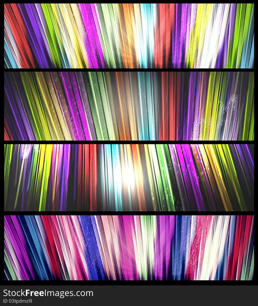 Colorful banners ,four abstract graphics easy to edit.