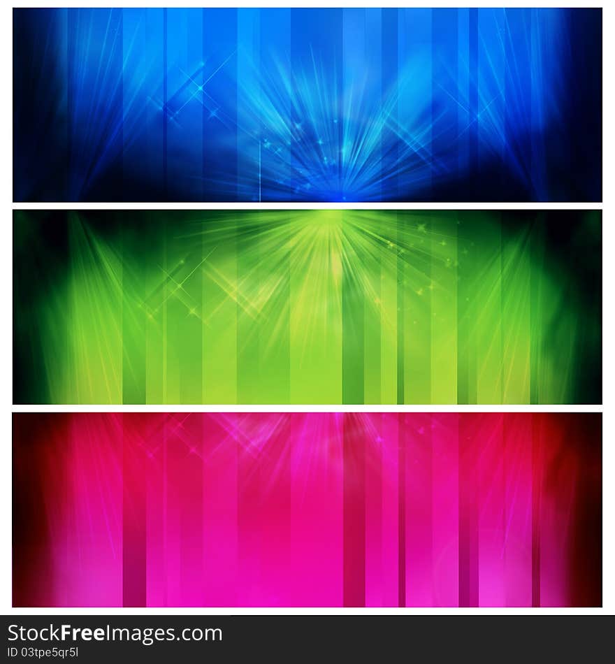 Colorful banners ,four abstract graphics easy to edit.