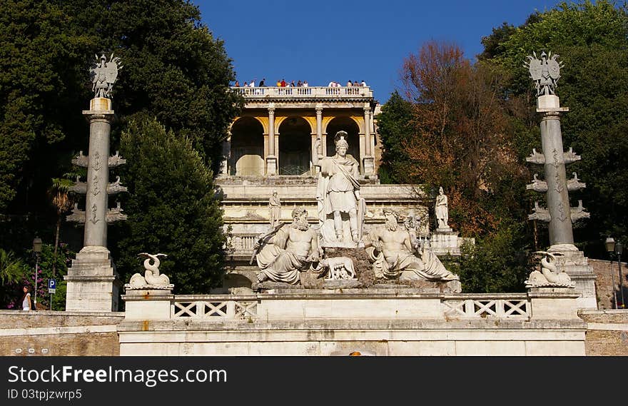 Pincio fountain, piazza del popolo.