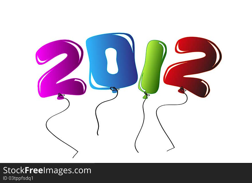 2012 Background with balloons