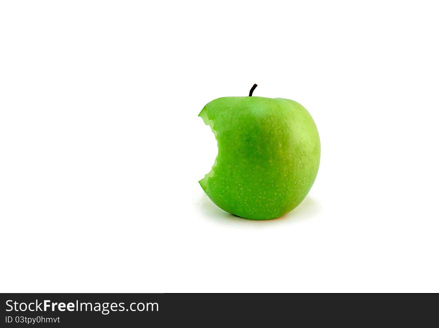 Green apple in wite background