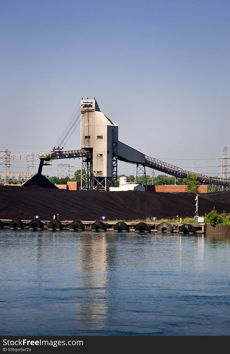 Detroit Edison Electic plant Coal Pile. Detroit Edison Electic plant Coal Pile