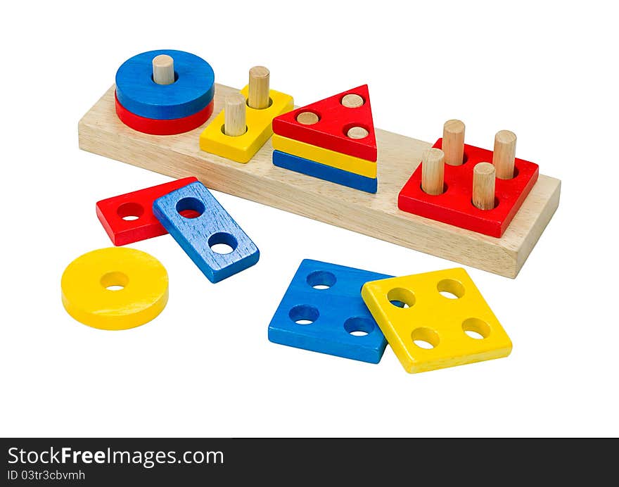 Wooden toy colorful bricks