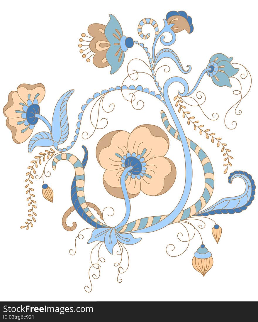 Vector floral ornament.