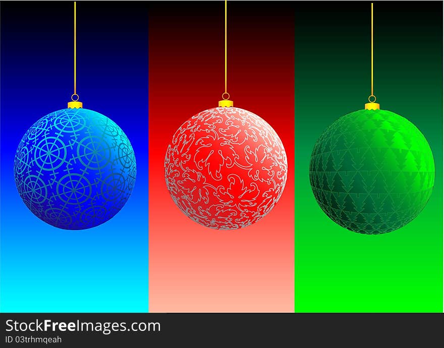 Colored christmas balls