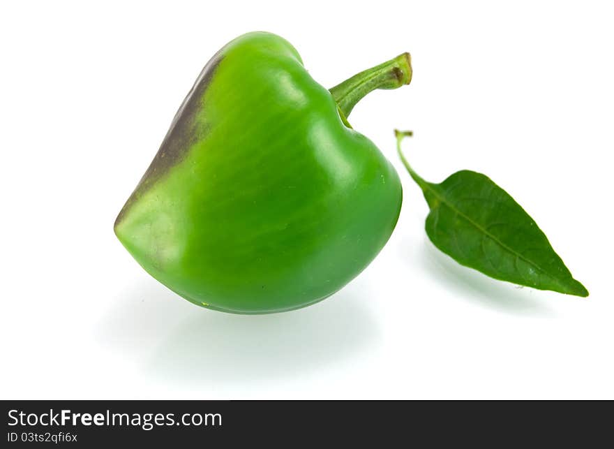 Green sweet pepper isolated on a white background. Green sweet pepper isolated on a white background